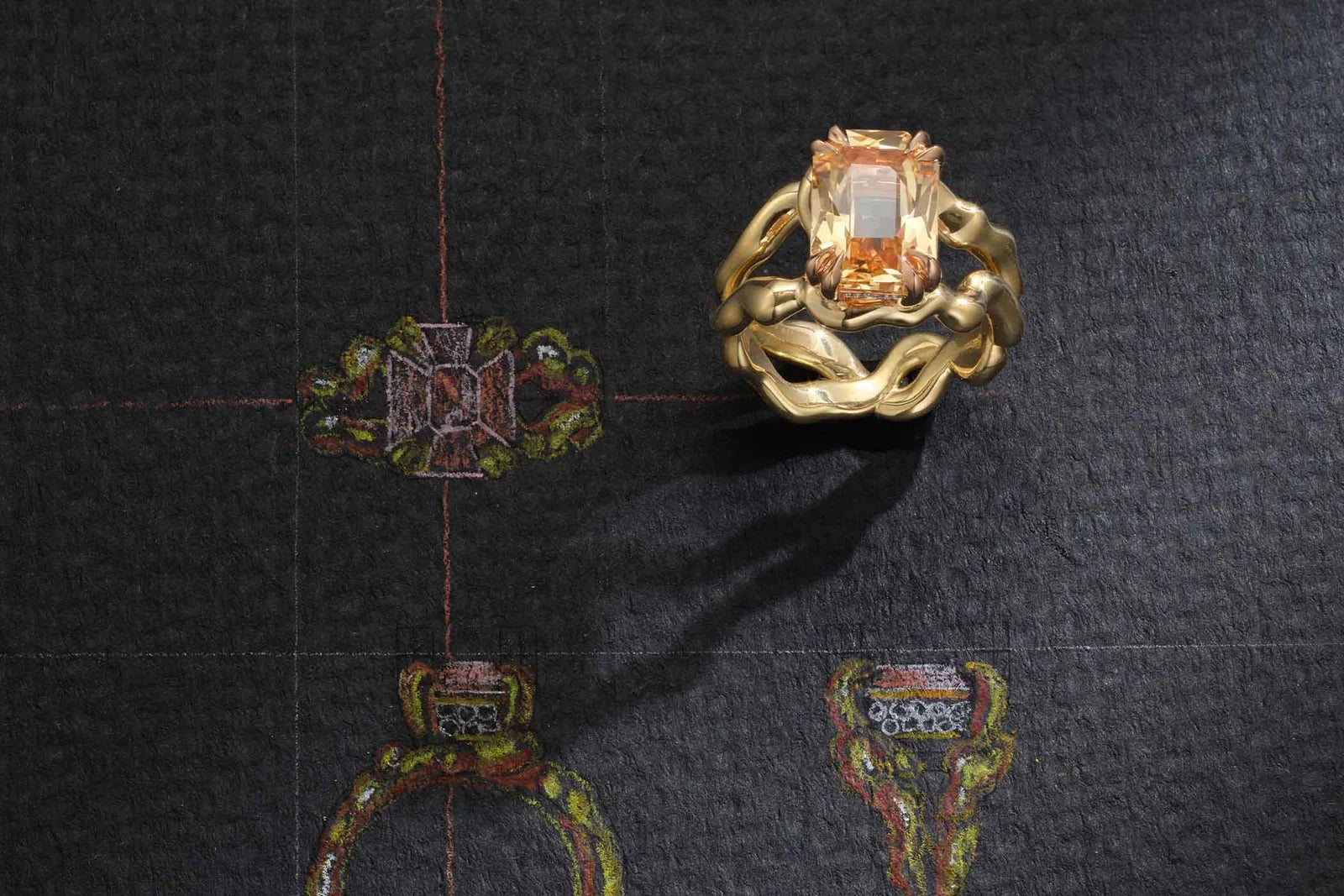 One-of-a-Kind Padparadscha Sapphire with Diamond Basket