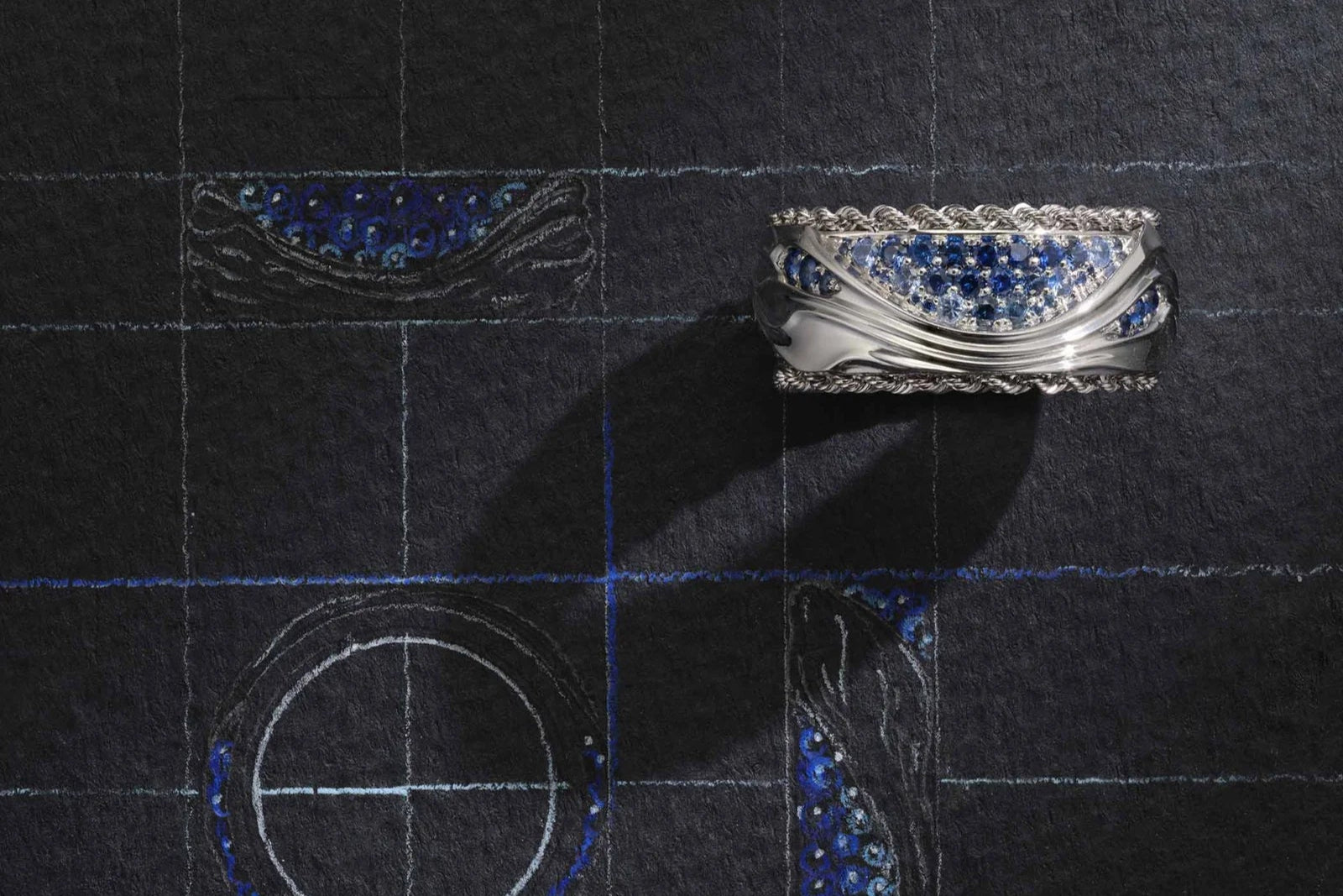 One-of-a-Kind Men's Ring with Blue Sapphire
