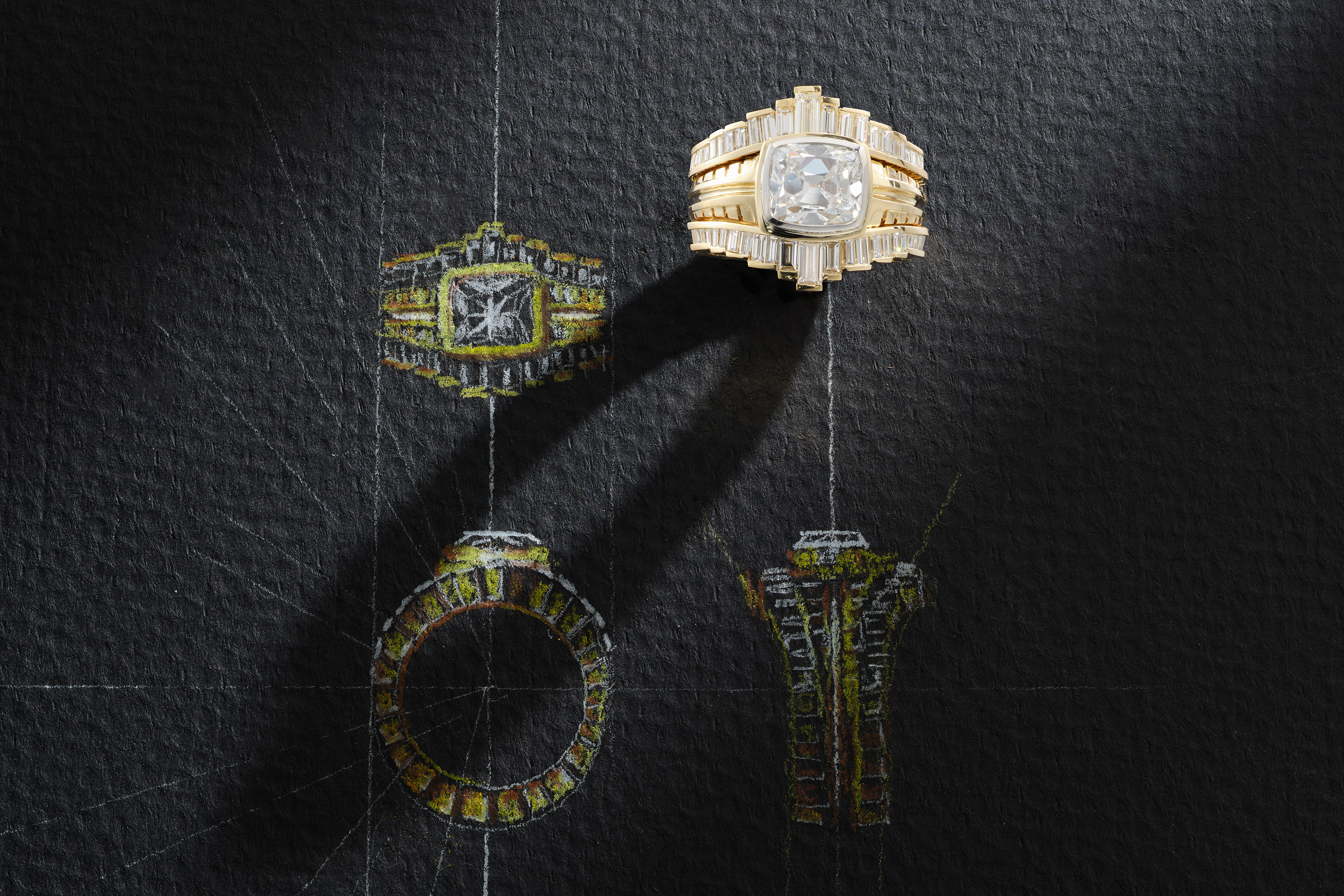 One-of-a-Kind Cushion Cut Diamond Ring With Pavé