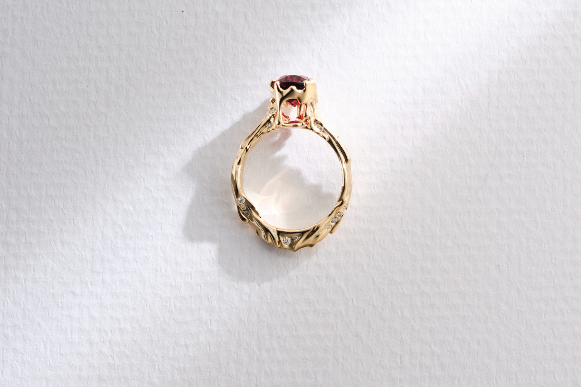 One-of-a-Kind Ruby Ring with Diamond Pavé