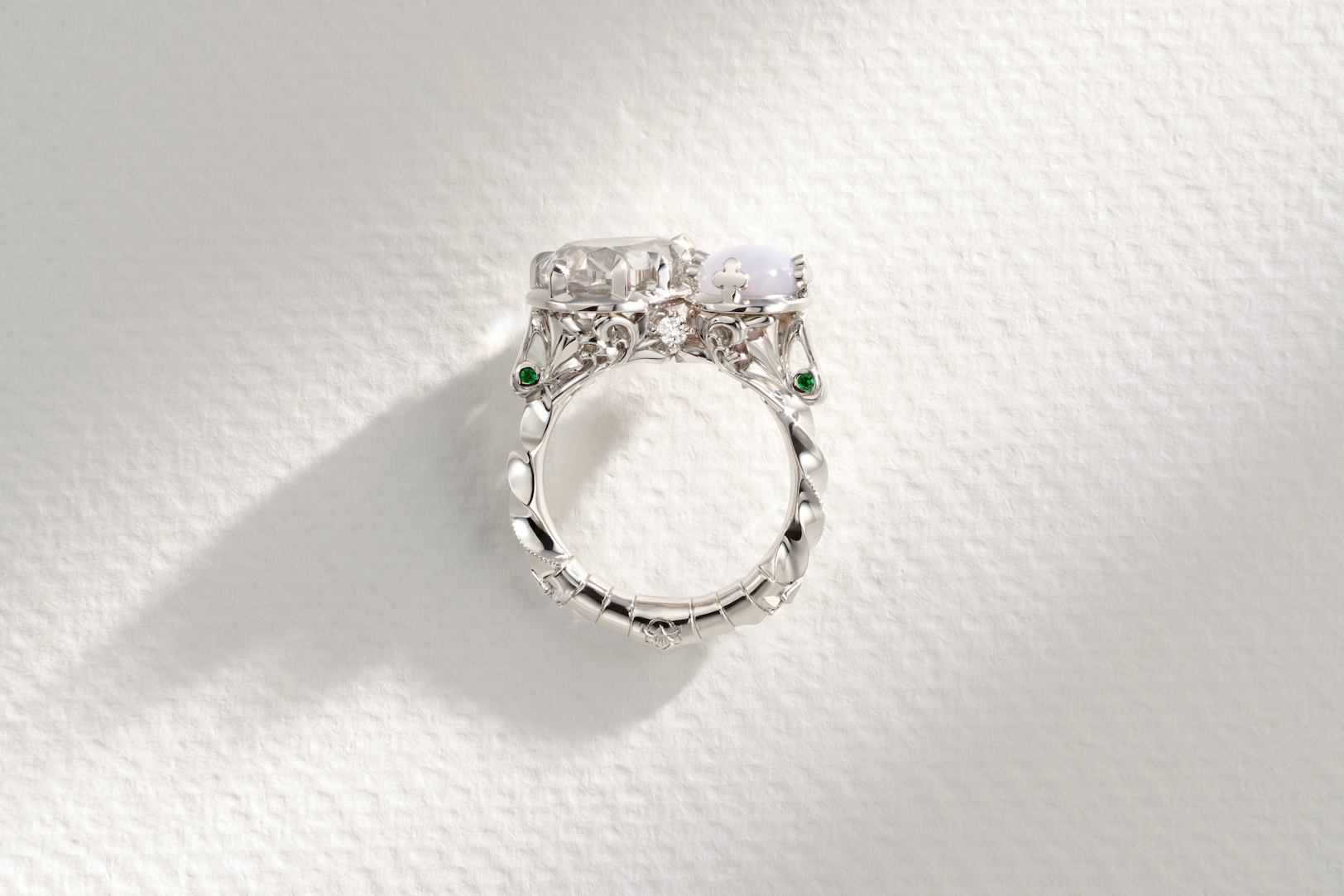 One-of-a-Kind Gray Diamond and Star Sapphire Ring