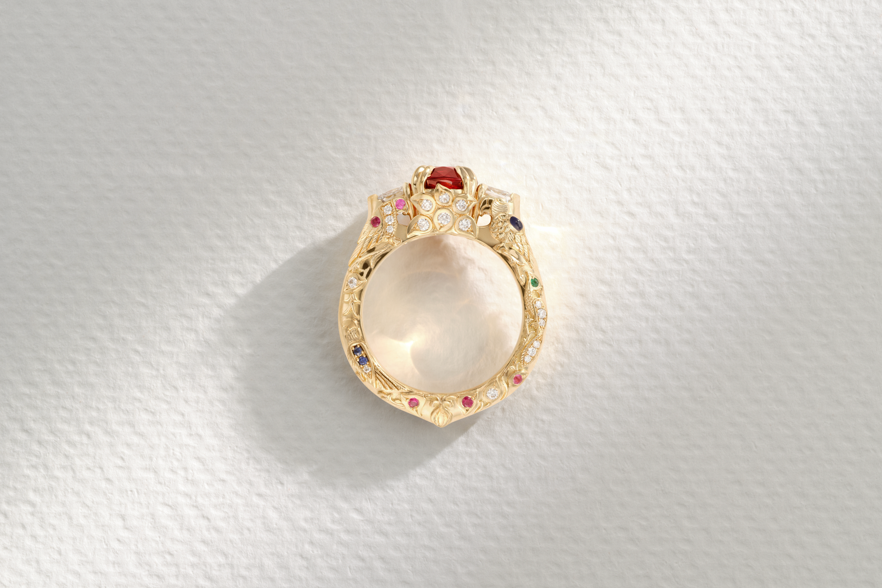 One-of-a-Kind Ruby with with Mixed Pavé