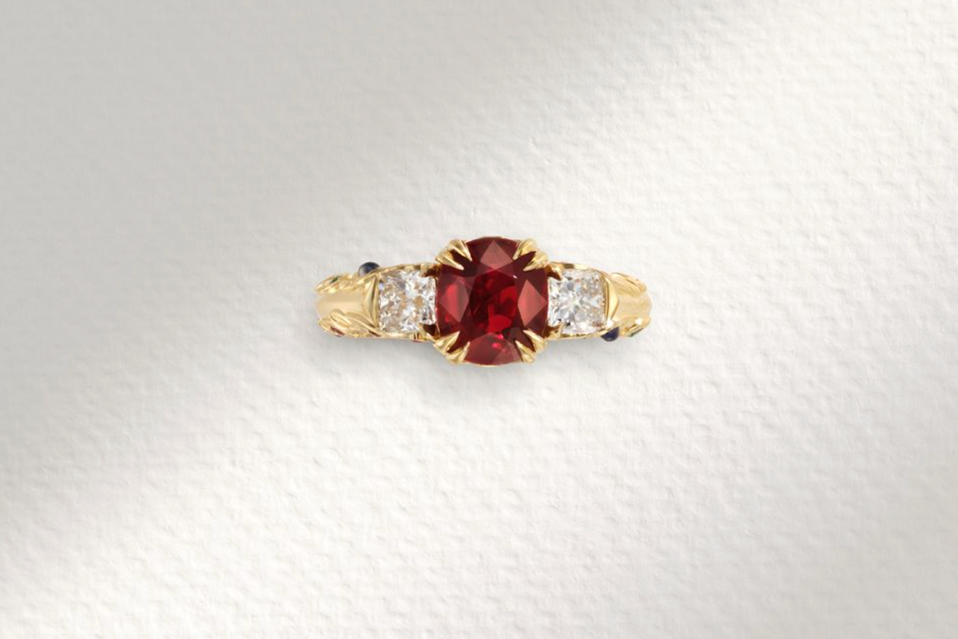 One-of-a-Kind Ruby with with Mixed Pavé