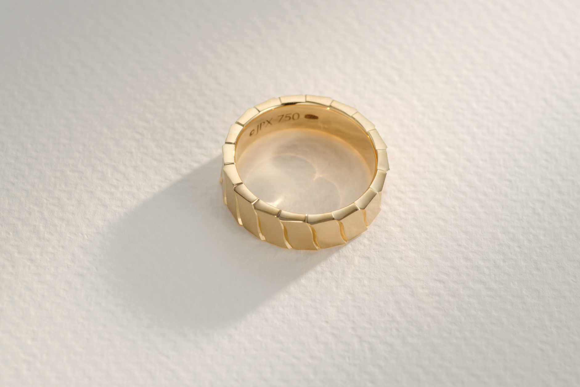 One-of-a-Kind Geometric Yellow Gold Men’s Band.