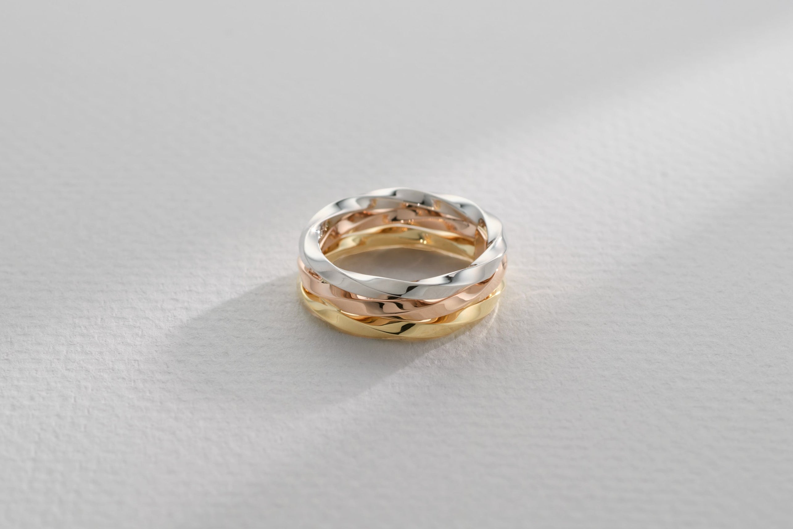 Mixed Metal Carré Triple Stack Band