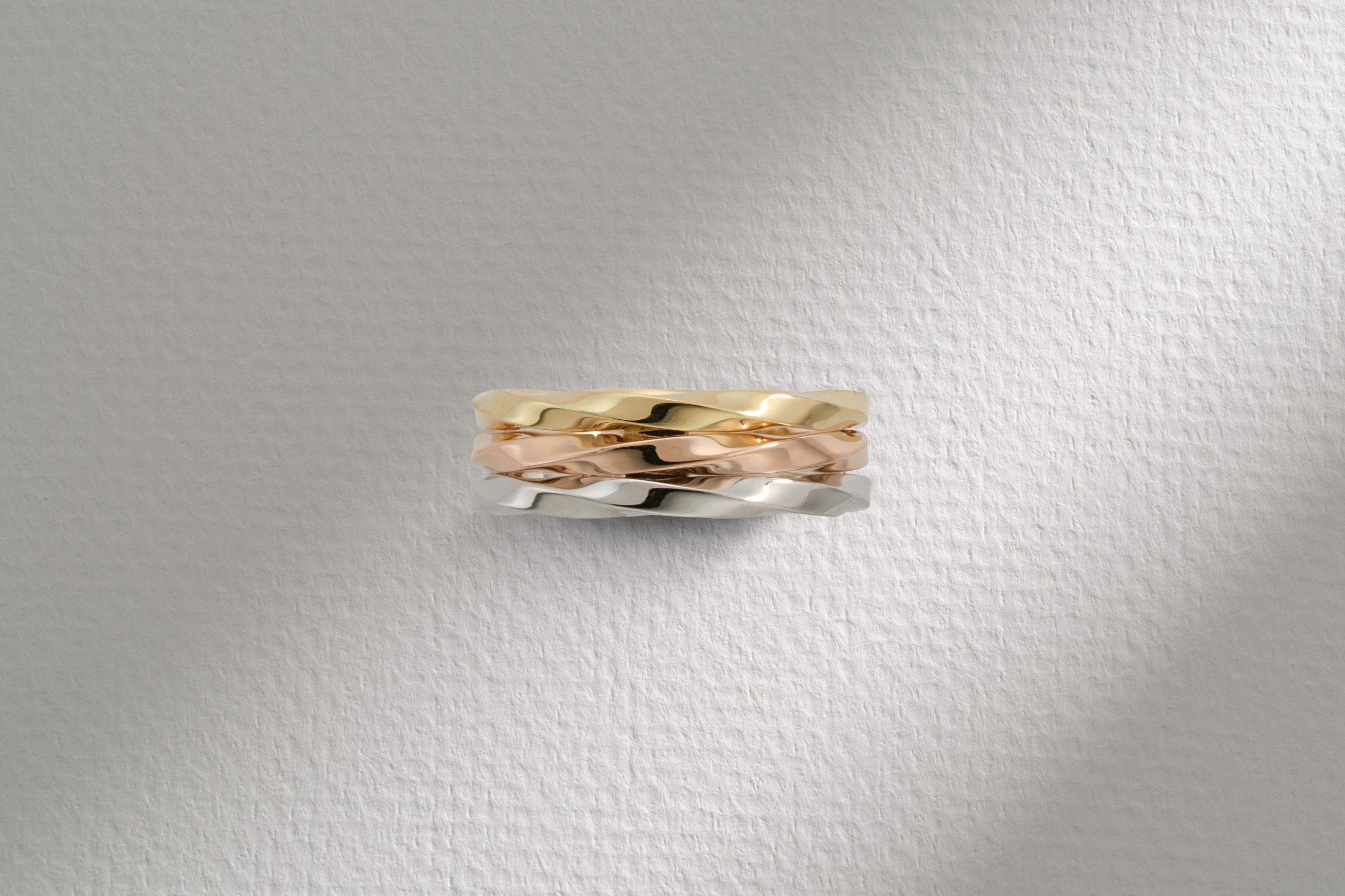 Mixed Metal Carré Triple Stack Band