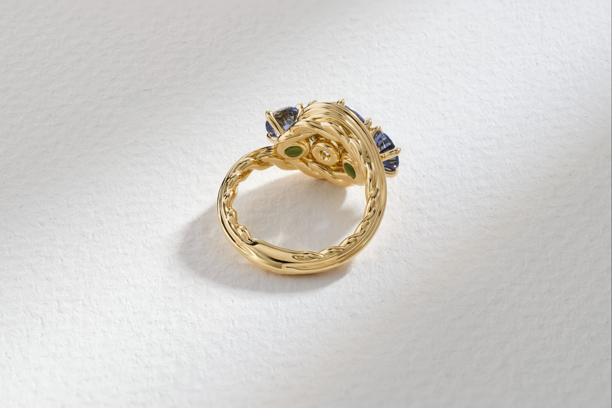 One-of-a-Kind Blue Sapphire Three Stone Ring