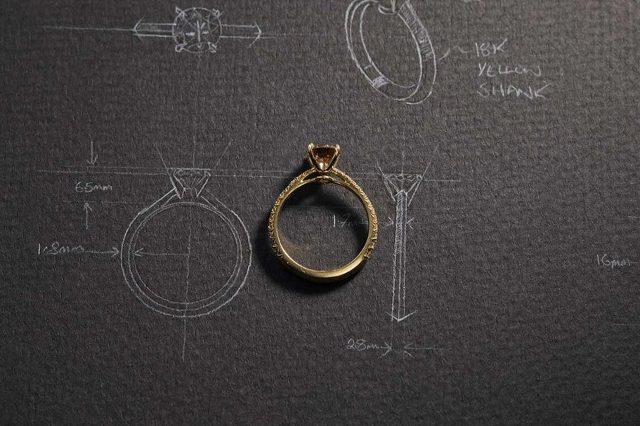 One-of-a-Kind Chocolate Diamond Ring with Diamond Pavé