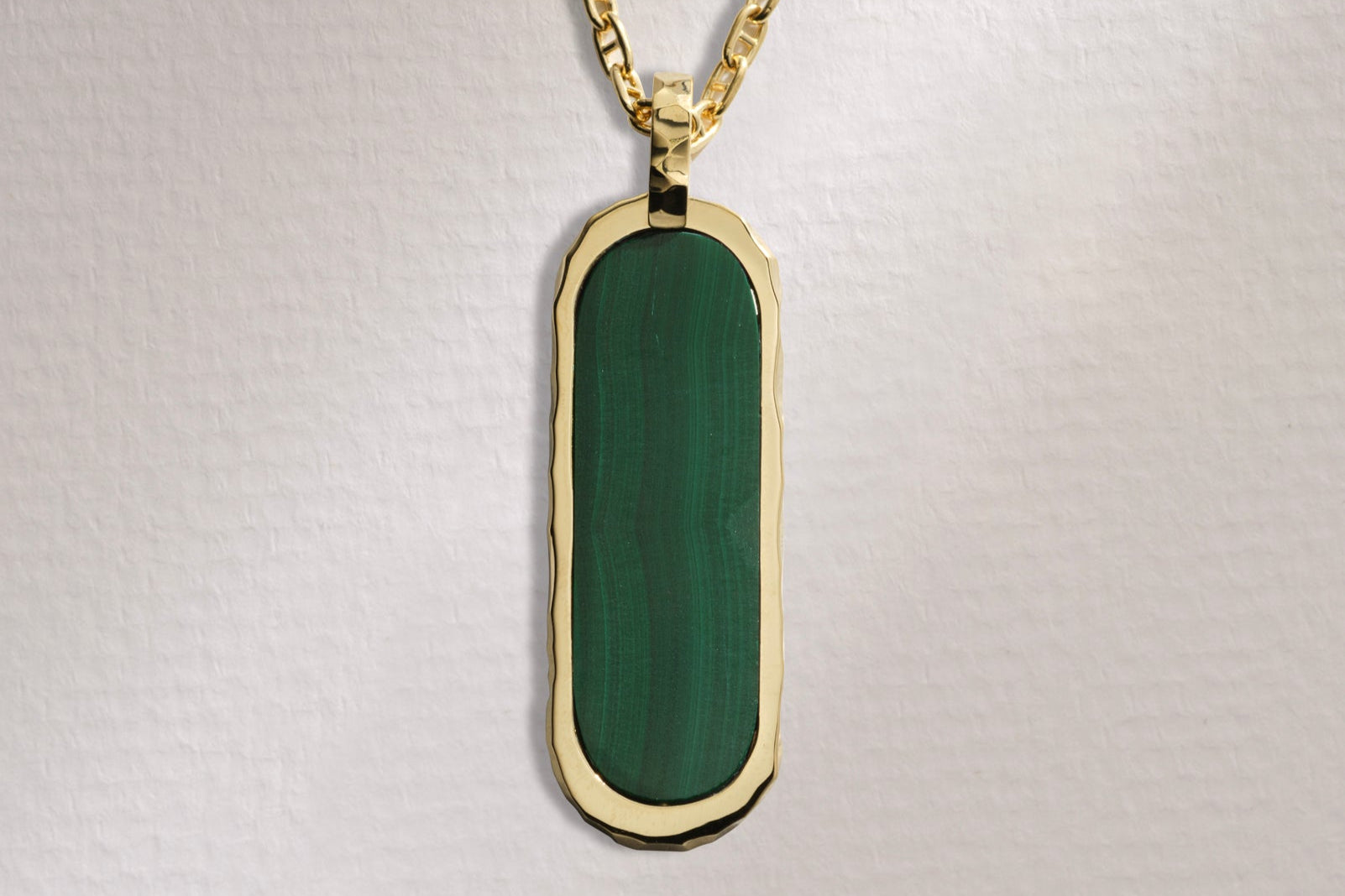 Alexis Cartouche Pendant in Malachite