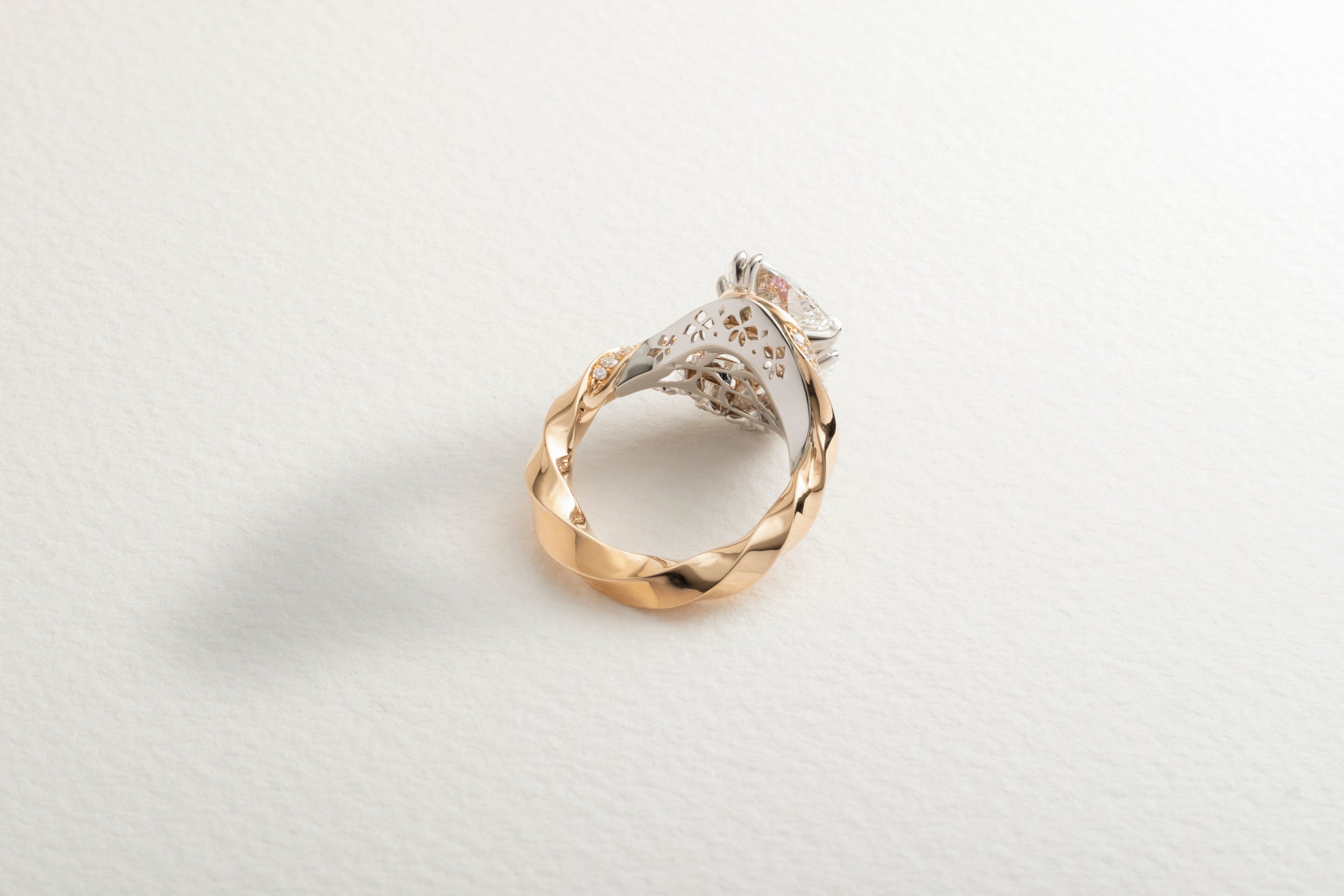 One-of-a-kind Toi et Moi Diamond Pear Ring