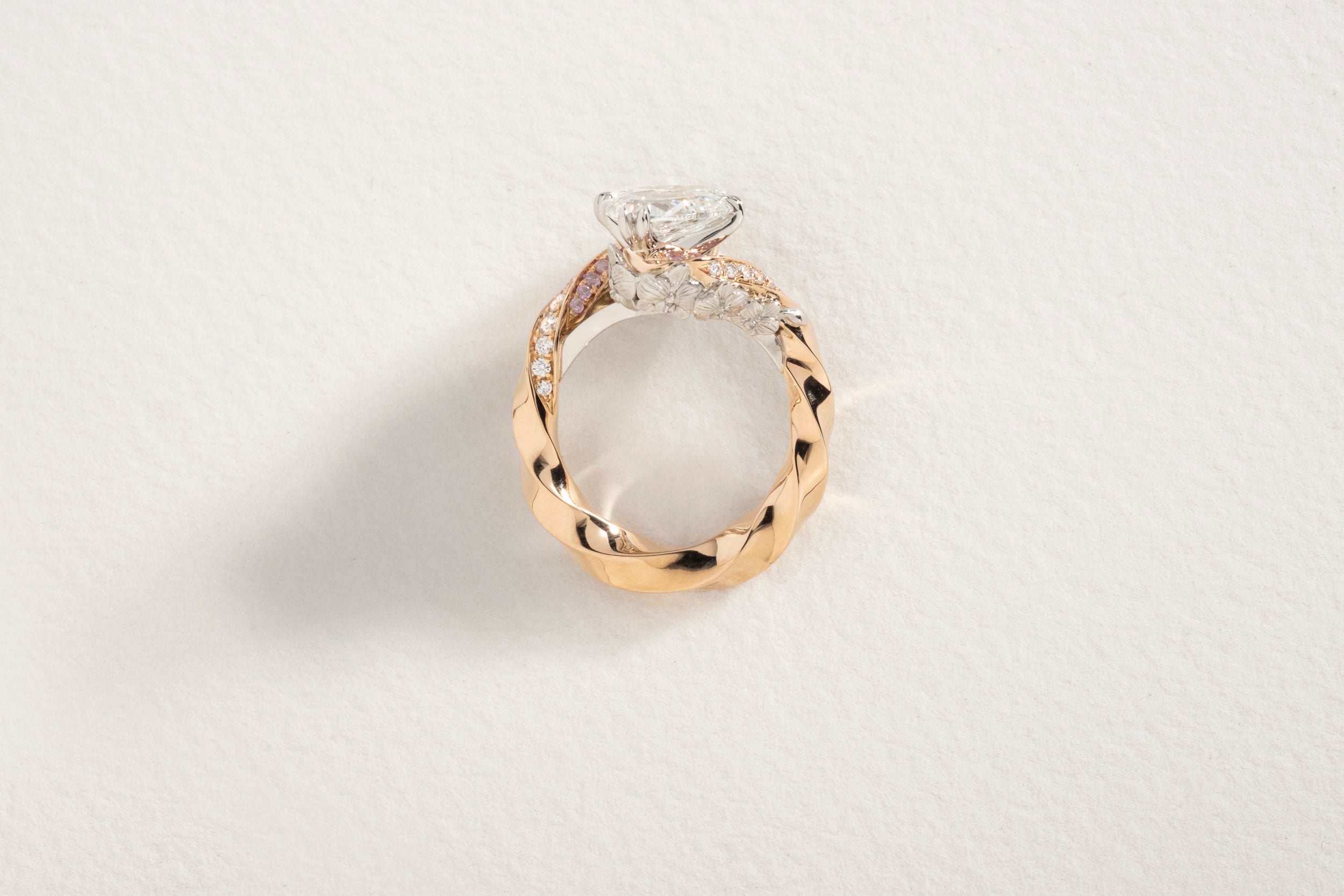One-of-a-kind Toi et Moi Diamond Pear Ring