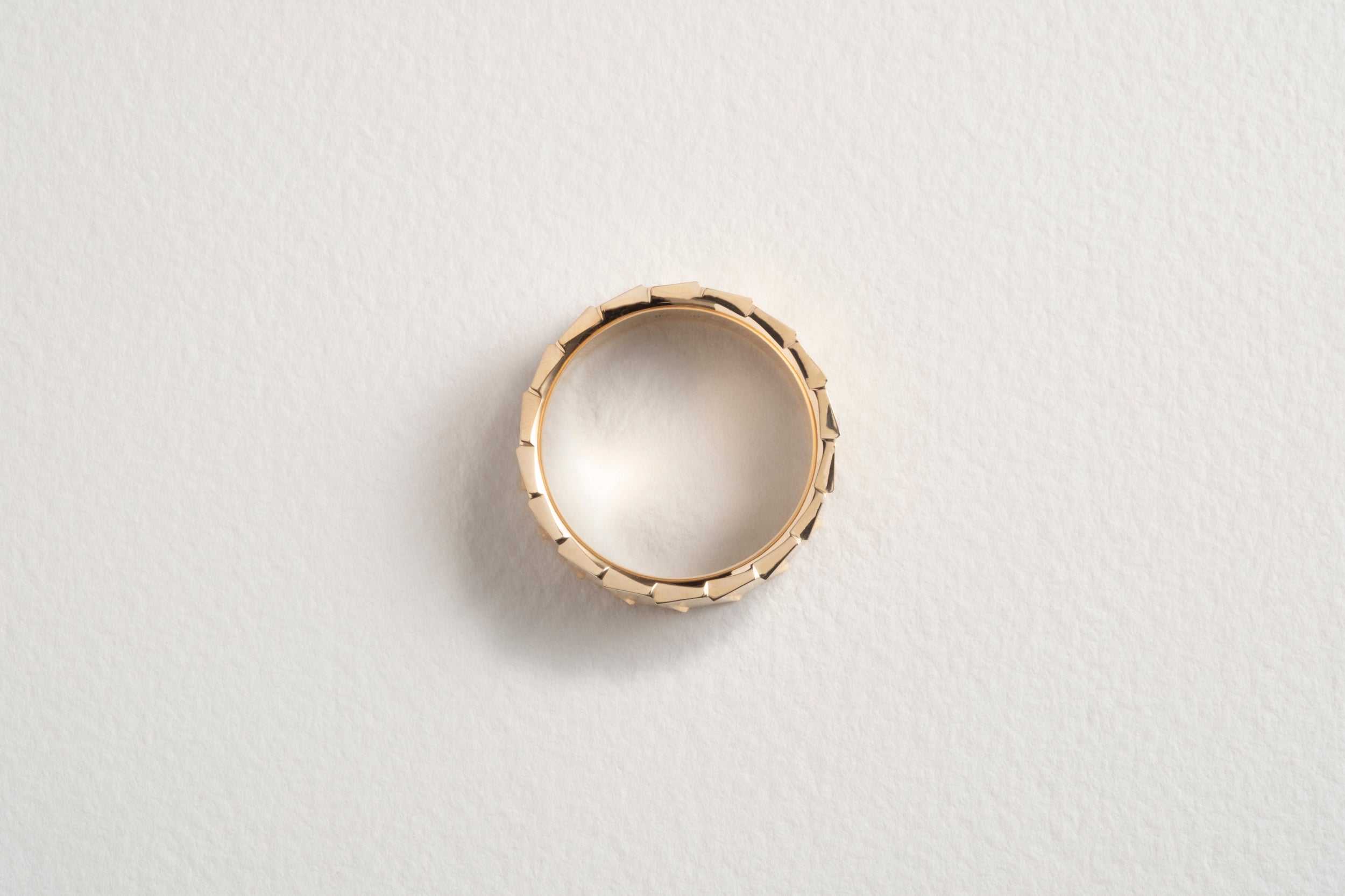 One-of-a-kind yellow gold wedding band