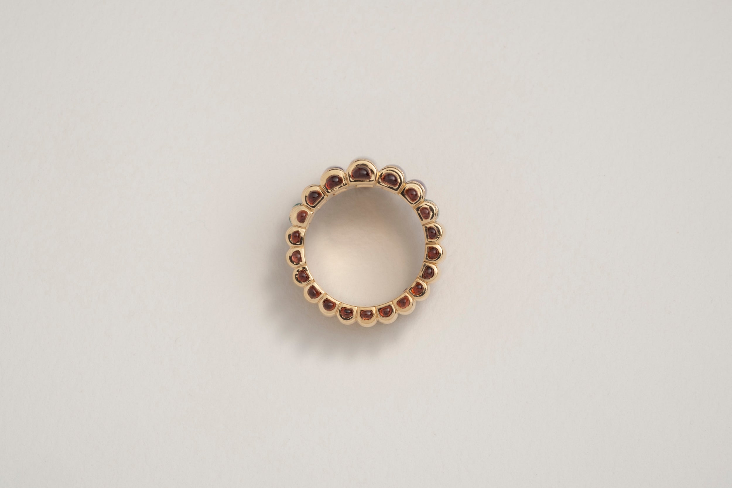 One-of-a-kind Ice Jade Ring with Sugilite, Amazonite, Garnets and Diamond Pavé