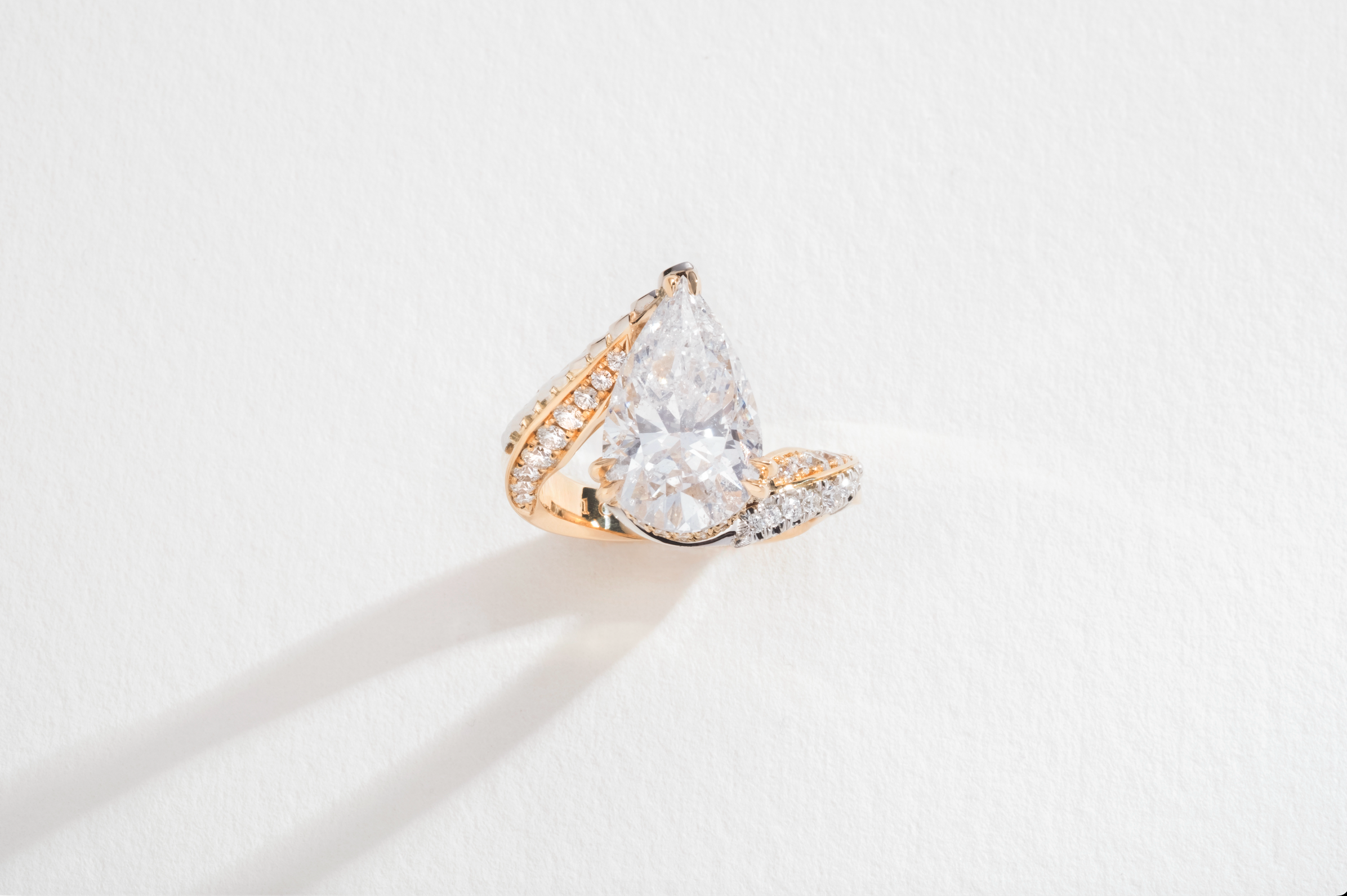 One-of-a-Kind Diamond Pear Ring
