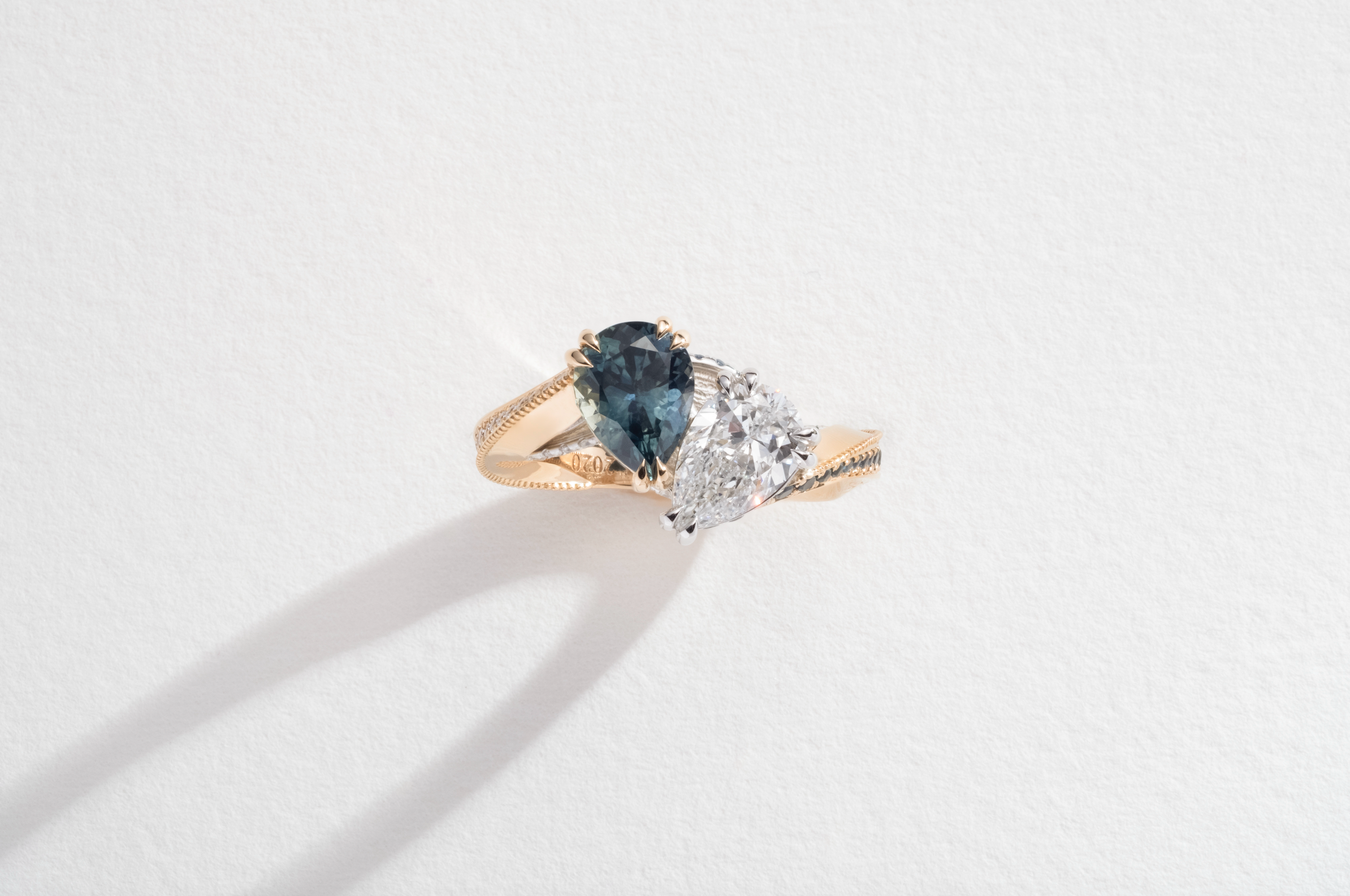 One-of-a-Kind Toi et Moi Pear Ring